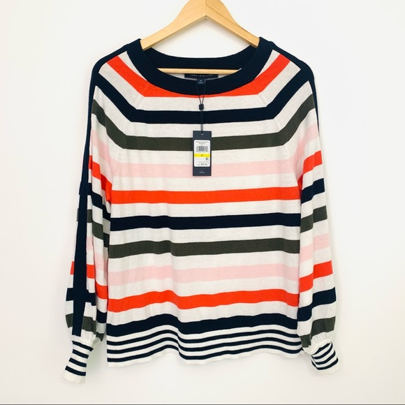 Tommy Hilfiger Striped Sweater Balloon Sleeves - Picture 2 of 9